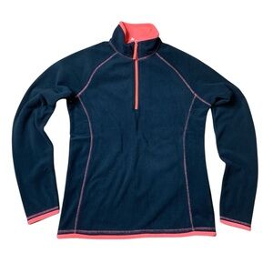 Mountain Warehouse Navy & Coral Pink 1/4 Zip Fleece - Size 4